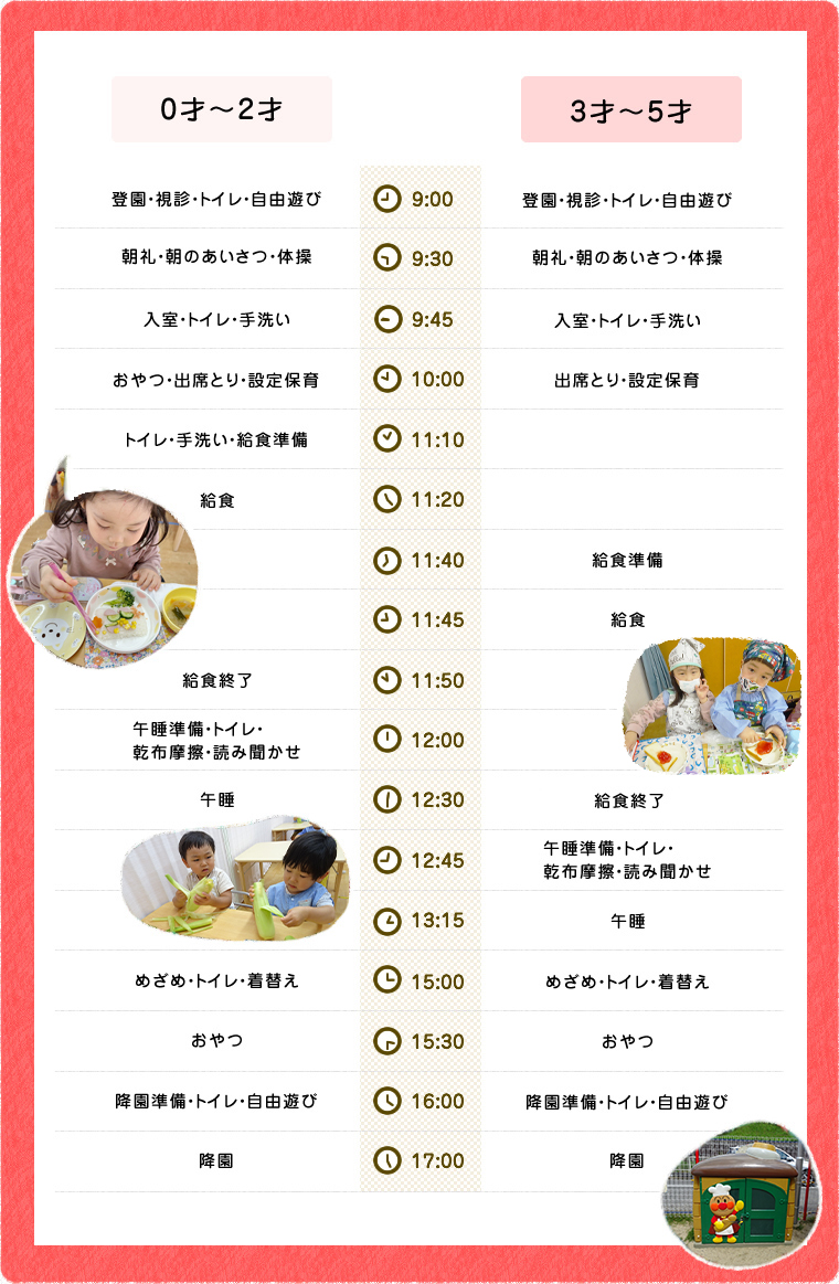 一日のスケジュール